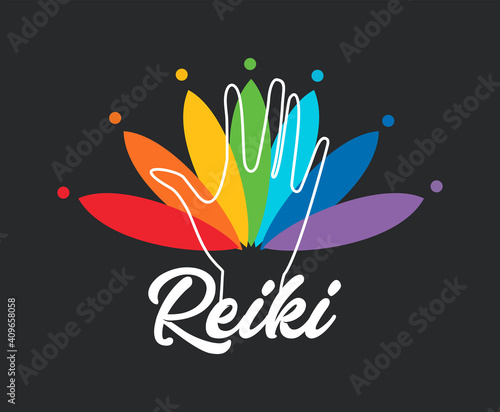 Sacred geometry. Reiki symbol. Reiki vector logo. Spiritual practice.