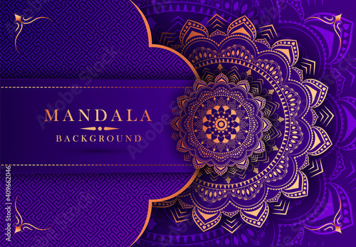 Luxury mandala background with golden arabesque pattern east style Design Template