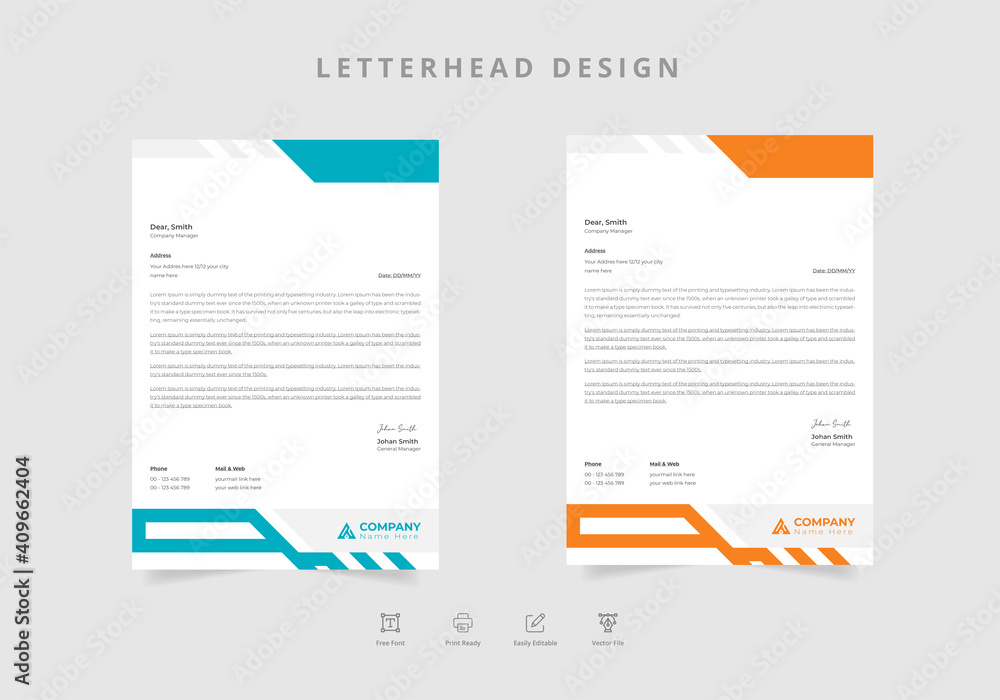 Letterhead template for general business Vector Letterhead template for general business Vector