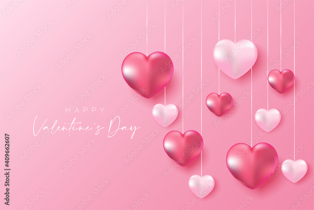 Minimal line heart for Valentine's day concept background. Vector symbols of love in shape of heart for Happy Women's, Mother's Day, Valentine's Day, birthday greeting card design.