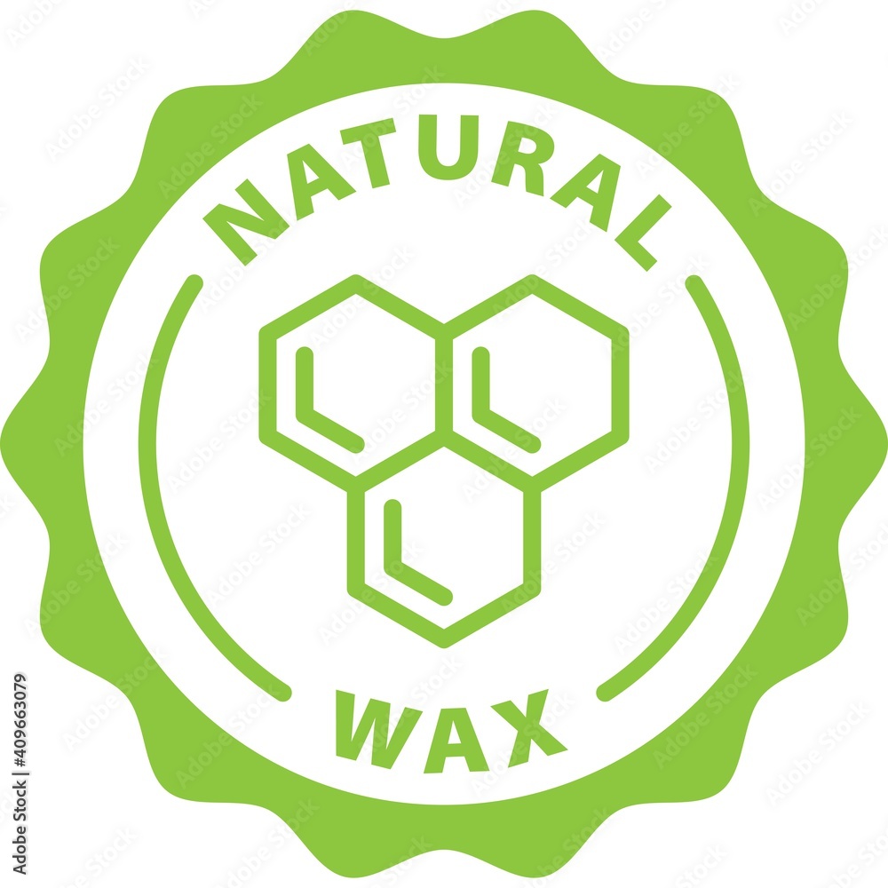 natural wax green badge rounded outline stamp icon natural wax green badge rounded outline stamp icon
