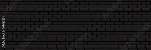 Vector realistic isolated seamless pattern of black brick wall background for template and layout decoration.