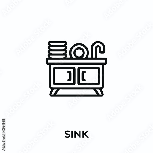 sink icon vector. sink sign symbol for modern design. Vector illustration	
