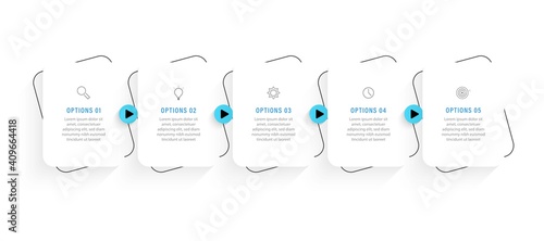 Vector Infographic label design template with icons and 5 options or steps. Can be used for process diagram, presentations, workflow layout, banner, flow chart, info graph.