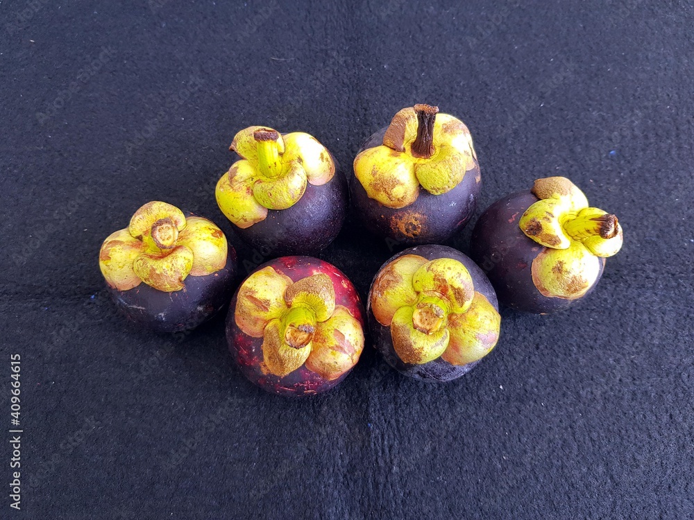 Mangosteen (Garcinia mangostana), also known as the purple mangosteen