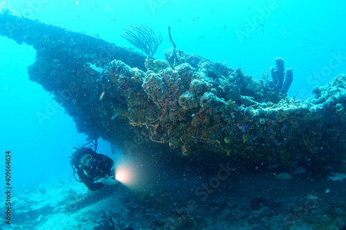 Diving in the Caribbean at the RMS Rhone, beautiful environment with beautiful animals, the ship sank 1867 at Salt Island and 123 people lost there lives, 