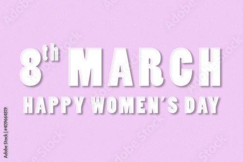 Happy Women's Day on pink background


