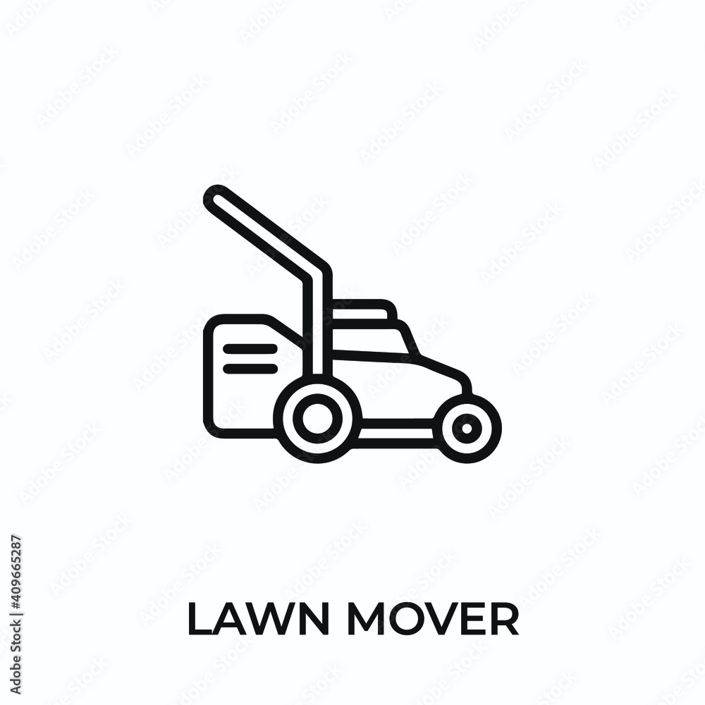 lawn mover icon vector. lawn mover sign symbol for modern design. Vector illustration	
