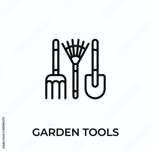 garden tools icon vector. garden tools sign symbol for modern design. Vector illustration	