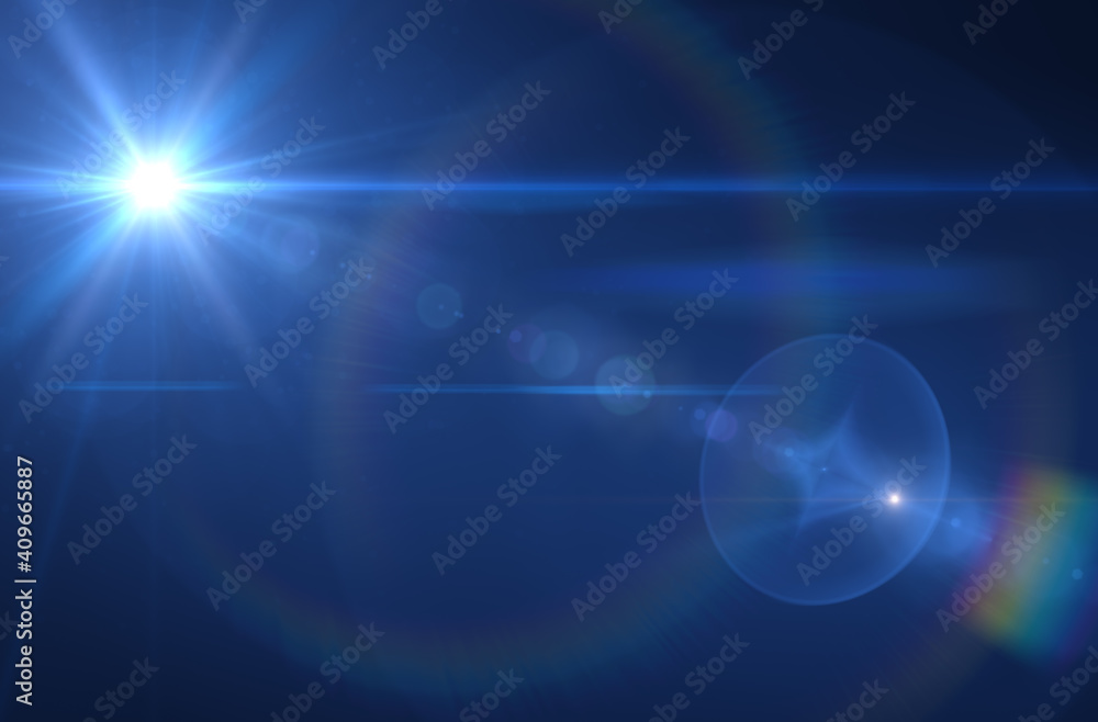 lens flares for photography and anamorphic lens flare Stock Photo