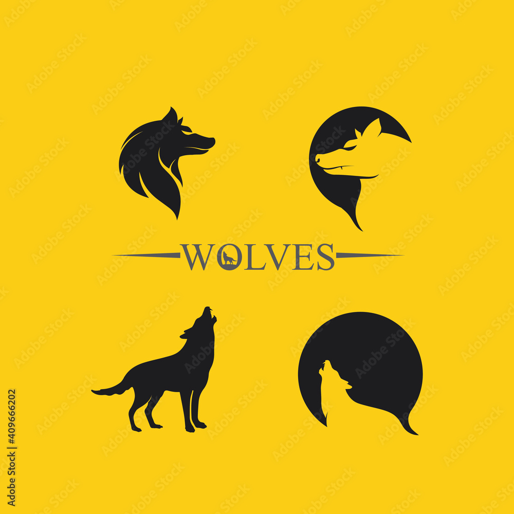 wolves logo, fox, wolf head, animal vetor and logo design wild roar dog  illustration, abstract for game logo symbol head animal Stock Vector |  Adobe Stock