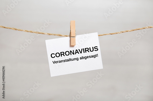 Coronavirus-Veranstaltung abgesagt	
 photo