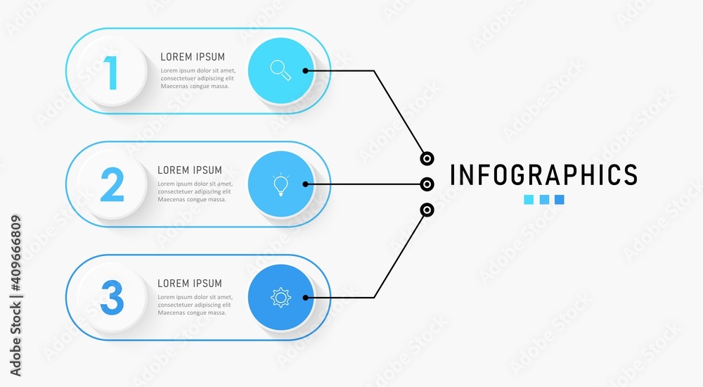 © Mif Design - Vector Infographic label design template with icons and 3 options or steps. Can be used for process diagram, presentations, workflow layout, banner, flow chart, info graph.