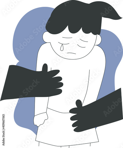 性的虐待を受ける女の子（児童虐待被害者）のイラスト