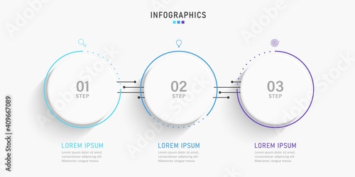 Vector Infographic label design template with icons and 3 options or steps. Can be used for process diagram, presentations, workflow layout, banner, flow chart, info graph.