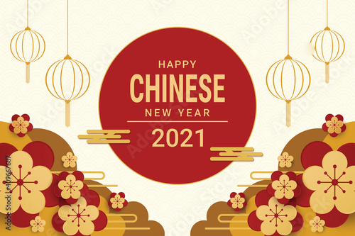happy chinese new year 2021 banner design . vector illustration