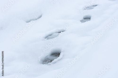 Shoe marks in wet snow © MIKHAIL BATURITSKII	
