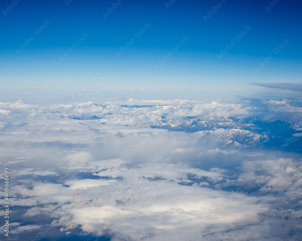Flight over the Caucasus mountains by plane. Flight over the Caucasus mountains by plane.