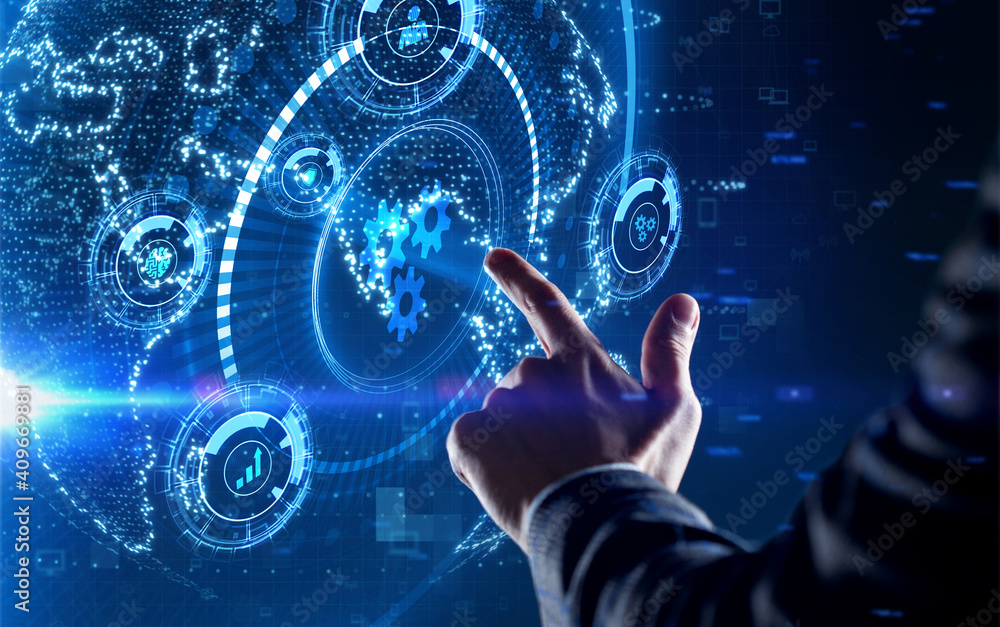 Business, Technology, Internet and network concept. Automation Software Technology Process System. Business, Technology, Internet and network concept. Automation Software Technology Process System.