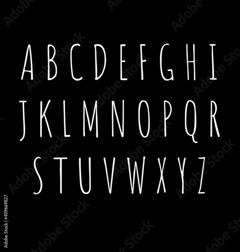 alphabet on blackboard