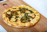 Vegetable Tart, puff pastry, chard, carrot, onion, garlic and red peppers