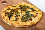 Vegetable Tart, puff pastry, chard, carrot, onion, garlic and red peppers