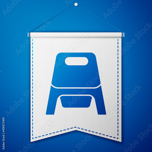 Blue Baby potty icon isolated on blue background. Chamber pot. White pennant template. Vector.