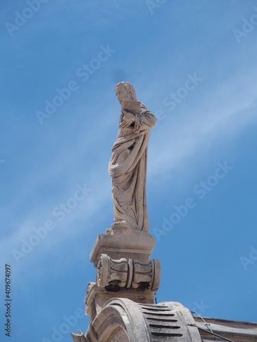Statue on the roof of the Church of Saint Jacob in Sibenik, Croatia