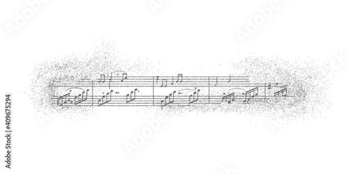 Flying musical notes.Musical concept.Vector illustration.	