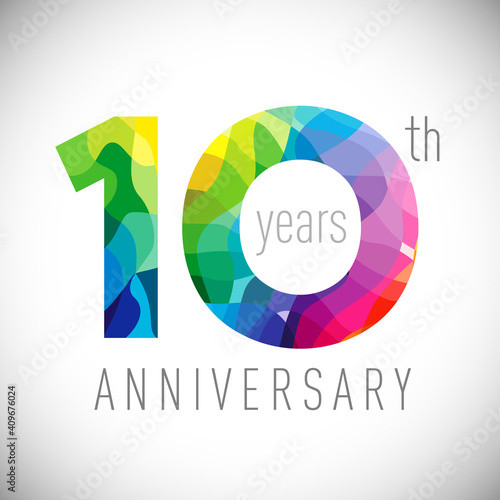 10th anniversary numbers. 10 years old logotype. Bright congrats. Isolated abstract graphic design template. Creative 1, 0 sign. 3D digits. Up to 10%, -10% percent off discount. Congratulation concept