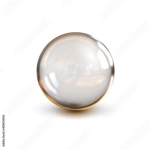 Glass ball on a white background.Round crystal.Isolated sphere for advertising and lettering.Vector illustration . 