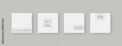 Social media template. Trendy editable social media post template. Mockup isolated. Template design. Vector illustration.