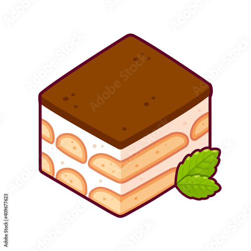 Tiramisu dessert illustration