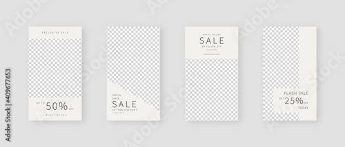 Social media template. Trendy editable social media stories template. Mockup isolated. Template design. Vector illustration.