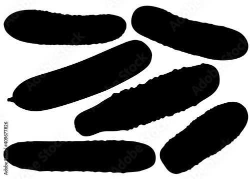 Cucumbers are smooth and prickly in the set.
