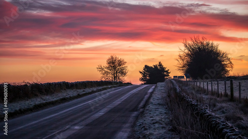 A frosty morning, at sunrise, in the beautiful Peak District