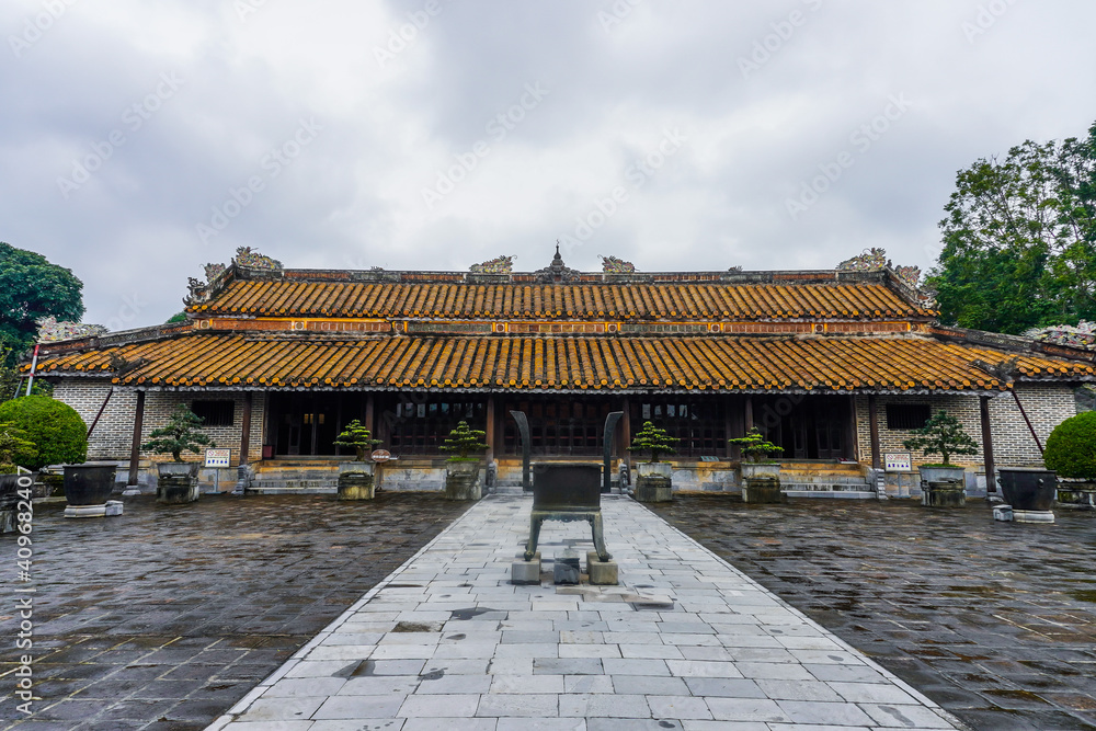 Ancient Tu Duc royal tomb and Gardens Of Tu Duc Emperor near Hue, Vietnam. A Unesco World Heritage Site Ancient Tu Duc royal tomb and Gardens Of Tu Duc Emperor near Hue, Vietnam. A Unesco World Heritage Site