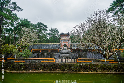 Ancient Tu Duc royal tomb and Gardens Of Tu Duc Emperor near Hue, Vietnam. A Unesco World Heritage Site photo