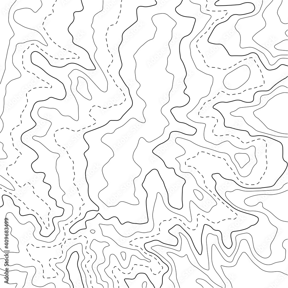 Contour topographic map. Geographic grid map background. Vector illustration.