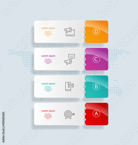 abstract vertical infographics 4 steps for business and presentation
