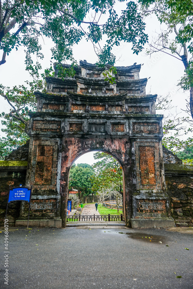 Ancient Tu Duc royal tomb and Gardens Of Tu Duc Emperor near Hue, Vietnam. A Unesco World Heritage Site Ancient Tu Duc royal tomb and Gardens Of Tu Duc Emperor near Hue, Vietnam. A Unesco World Heritage Site
