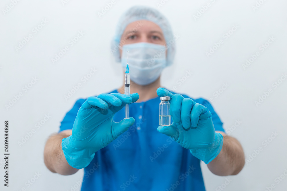 Medical brother with syringe, vaccination