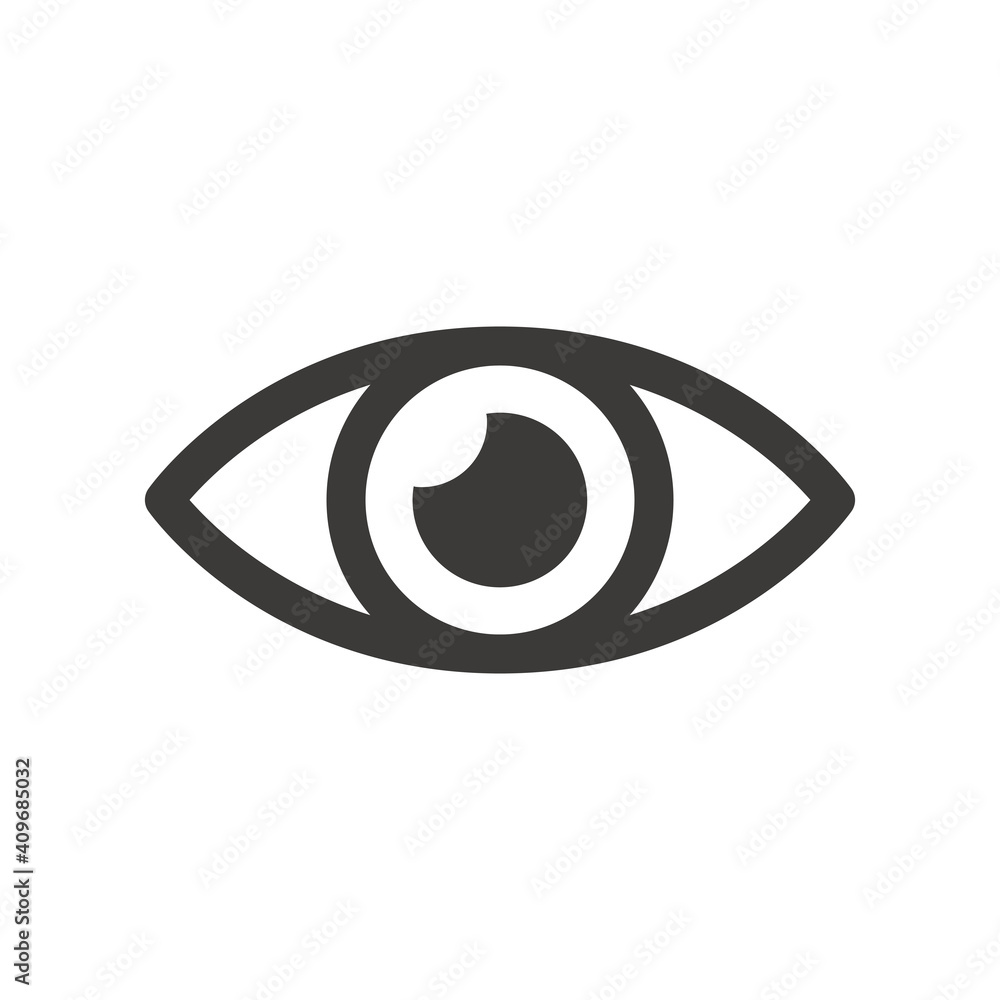 Human eye black vector icon. Simple eye glyph symbol. Human eye black vector icon. Simple eye glyph symbol.