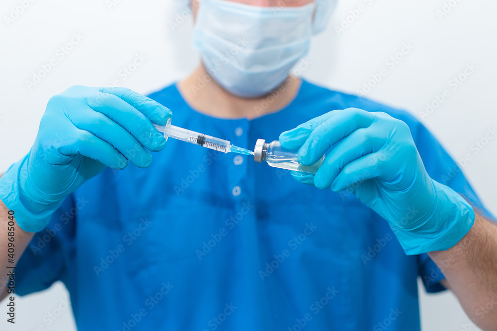Vaccination against diseases, medical brother, injection Vaccination against diseases, medical brother, injection