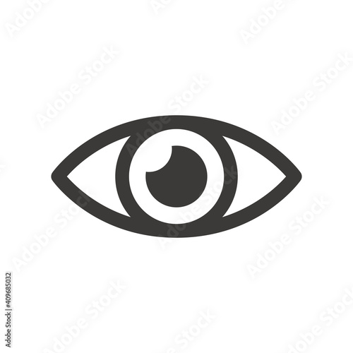 Human eye black vector icon. Simple eye glyph symbol.