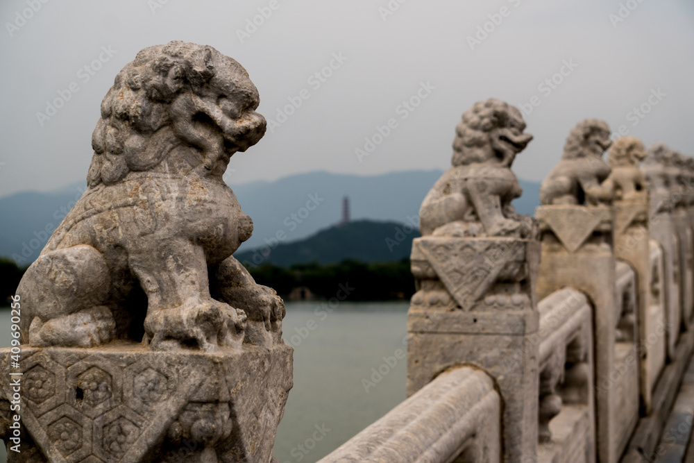 stone lion statue