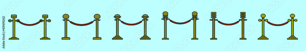 barrier rope cartoon icon design template with various models. vector illustration isolated on blue background barrier rope cartoon icon design template with various models. vector illustration isolated on blue background