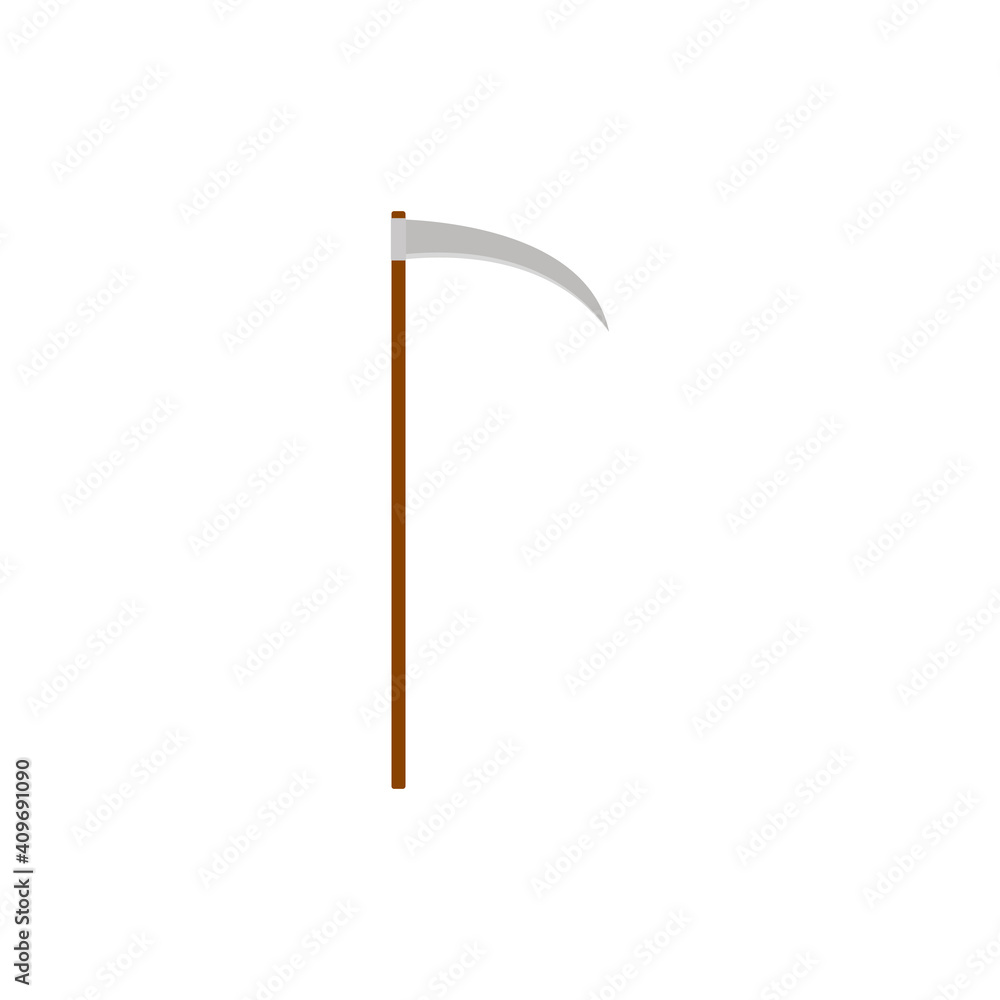 Scythe icon. Vector illustration. Isolated. Scythe icon. Vector illustration. Isolated.