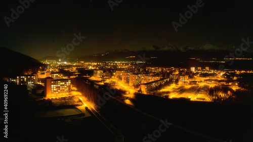 night view of the sub-Tatra town of Svit