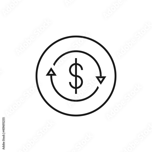 Currency conversion flat vector icon. Dollar conversion flat vector icon